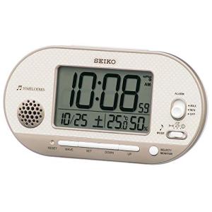 セイコークロック(Seiko Clock) 置き時計 薄ピンクゴールド 本体サイズ: 8.1×15.9×4.9cm 目覚まし時計 電波 デジタル｜kirelab-net