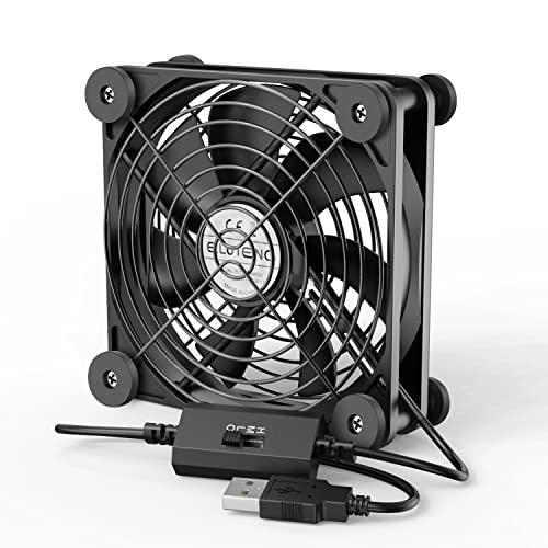 ELUTENG USBファン 12cm 防振ゴム足付き 冷却ファン 強力 静音 冷却扇風機 3段階風...
