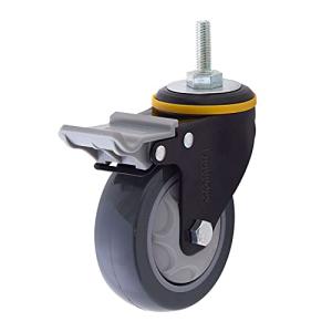 ドウシシャ ルミナス スチールラック足回りパーツ 高耐荷重ウレタンキャスター ネジ式 車輪径100mm ストッパー付き L100US-GYN キ｜kirelab-net