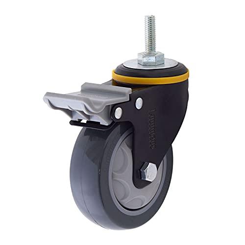 ドウシシャ ルミナス スチールラック足回りパーツ 高耐荷重ウレタンキャスター ネジ式 車輪径100m...