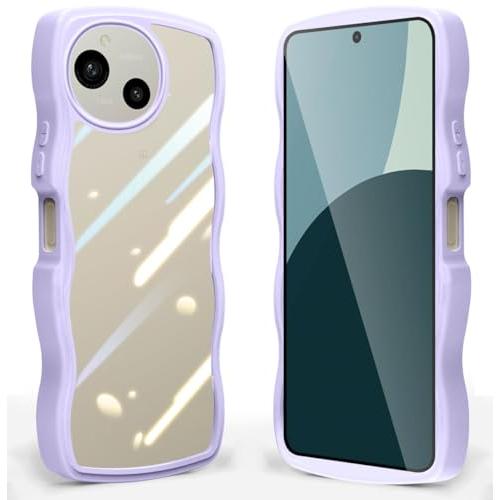 AQUOS R9/R10 かわいい ケース クリア 波状フレーム うねうね 耐衝撃 SH-51F/S...
