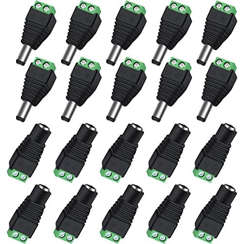 Aroidful 20個セット DCジャック アダプター5.5mm x 2.1mm 10メス +10...
