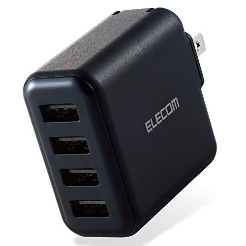 エレコム(ELECOM) USB コンセント 充電器 合計24W USB-A×4  iPhone (...