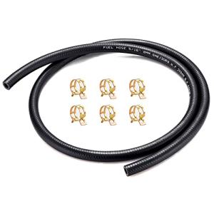 Pronese 燃料ホース 内径8mm ガソリンホース 3層管 全長1m 6個ホースクランプ 付き 耐油 耐圧 耐腐食性 高性能ホース バイク・｜ルミナスエイト ヤフー店
