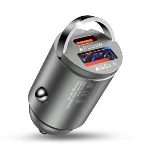ANNIBER カーチャージャー Type C iphone16 シガーソケット 急速充電/2ポート/12V・24V車対応 PD30W+QC18｜kirelab-net