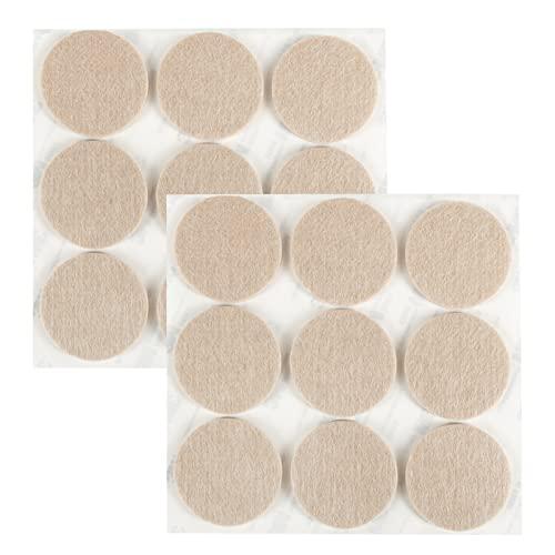 ギノヤ 5mm厚めフェルトパッド 18枚入り 50mm 丸い家具保護パッド キズ防止・防音 (ベージ...