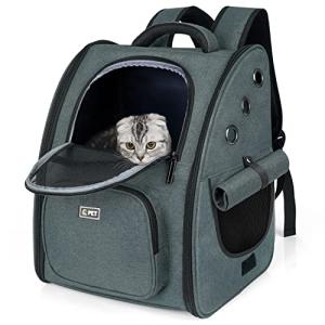 Tresbro 最新型 犬 猫 リュック カーテン付きの ペットキャリー 折り畳み式 きゃりーバッグ 小型犬・小動物用 旅行/通院/災害避難に最｜kirelab-net