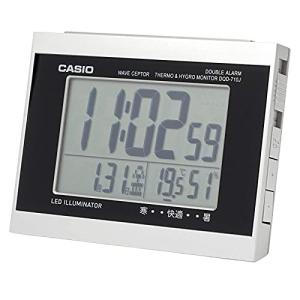 CASIO(カシオ) 目覚まし時計 電波 デジタル ダブルアラーム 温度 湿度 カレンダー 表示 シルバー DQD-710J-8JF9.1×11｜kirelab-net