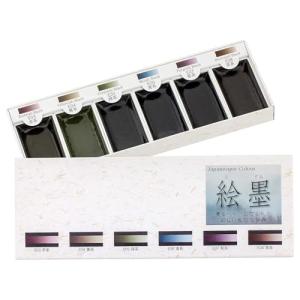 墨運堂 水彩 固形墨 絵墨 6色セット 15452｜kirelab-net