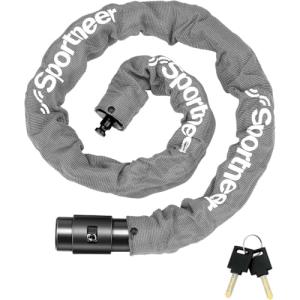 Sportneer 自転車 鍵 チェーンロック 極太 8mm 鍵タイプ 自転車ロック バイクロック 電動自動車ロック 防犯ケーブル 多用途ロック｜kirelab-net