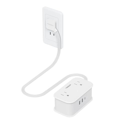 延長コード 50cm 電源タップ USB付き たこあしコンセント 薄型プラグ TESSAN 4個AC...