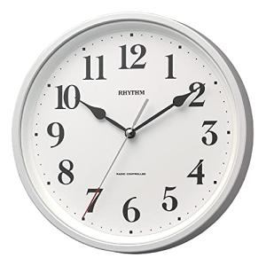 リズム(RHYTHM) 掛け時計 電波時計 一回り 小さい 置き掛け兼用 静かな 連続秒針 白 Φ25x4.4cm 8MY566SR03｜kirelab-net