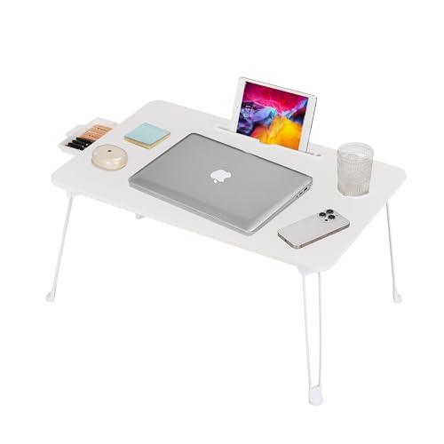 VECELO ローテーブル 折りたたみ ミニテーブル 幅70×奥行48×高さ35cm スロット 引き...