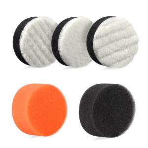 IROKCAKPT 車磨き用 バフ 50mm ポリッシャー バフ荒中細 5個セット 電動ポリッシャー スポンジシング マジックテープ式 研磨パッ｜kirelab-net