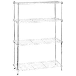 ベーシック 4段スチールラック 棚 メタルラック 耐荷重635kg 幅91.4 x 奥行35.6 x 高さ137.2cm クローム｜kirelab-net