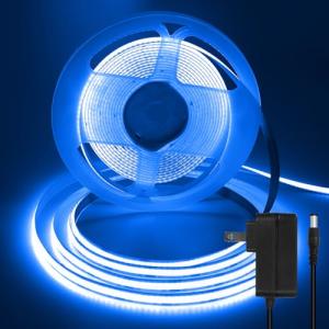 ShineBurky ledテープライト COB 高密度 高輝度 320LEDs/m 10段階調光 入電電圧12ｖ 5m カット 両面テープ設置｜kirelab-net