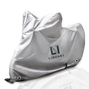 LIBZAKI バイクカバー 厚手M-Lサイズ 209 cmまで対応 バイク用車体カバー 収納袋付き（銀）｜kirelab-net