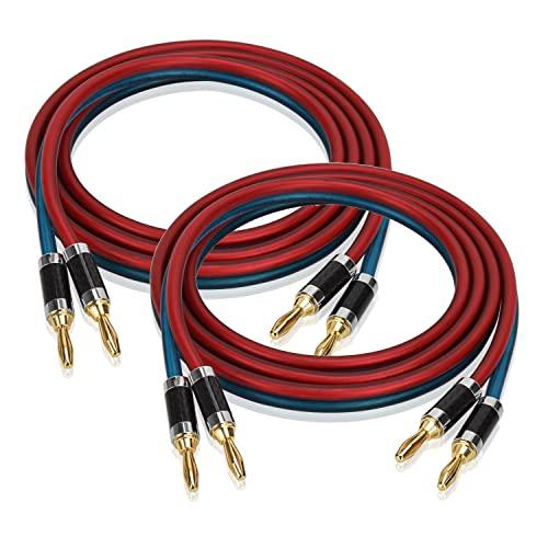 LCYOUTHバナナプラグ付スピーカーケーブル 加工済み完成品 高純度OFC 無酸素純銅 HIFI ...