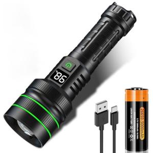 懐中電灯 led2024最新登場 記憶機能 大液晶画面デジタル残量表示 強力 軍用 最強 超高輝度ルーメン Type-C USB充電式 超長遠射｜kirelab-net