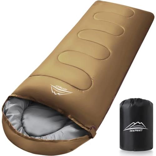 LEEPWEI 寝袋 シュラフ 封筒型 軽量 保温 耐寒 防水 コンパクト アウトドア キャンプ 登...