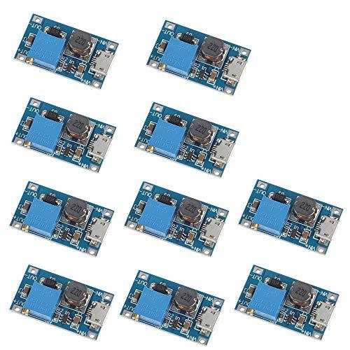 VKLSVAN 10個 2A DC-DC ブーストステップアップ 転換モジュール Micro USB...
