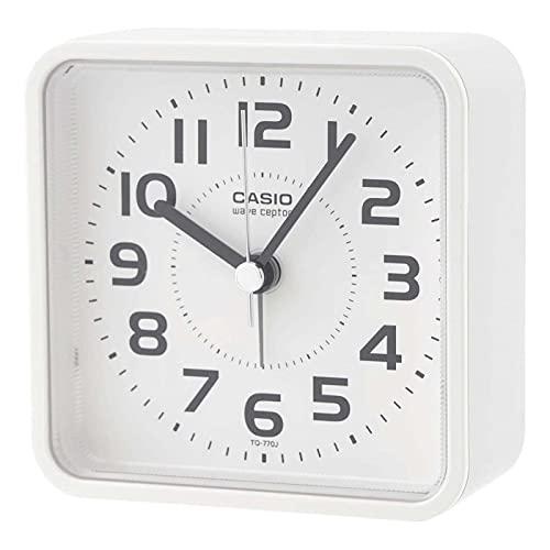 CASIO(カシオ) 目覚まし時計 電波 白 アナログ 夜間秒針停止 スヌーズ ライト付き TQ-7...