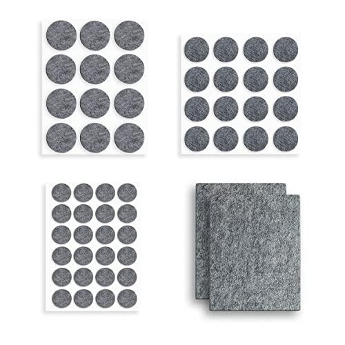 家具保護 フェルトパッド 54ピース キズ防止パッド 滑り止めシール フェルトシート 52個円形＋2...