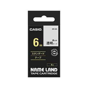 純正 カシオ ラベルライター ネームランド テープ 6mm XR-6X 透明に黒文字｜kirelab-net