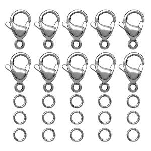 サージカル ステンレス鋼制 カニカン10mm 12個 丸カン 4mm 約24個入 金具 金属アレルギー対策 アクセサリーパーツ ハンドメイド ネ｜kirelab-net