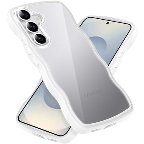クリア Galaxy S25 SC-51F ケース かわいい 波状フレーム うねうね カバー 耐衝撃...