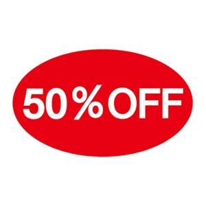 HEIKO タックラベル (シール) No.368 「50%OFF」 13×22mm 312片/62-1031-61｜kirelab-net