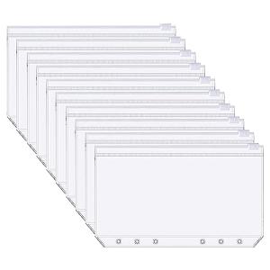 10 個バインダーポケット A5/A6 クリアバインダー 6穴 透明ジッパー式ファイル袋 防水 PVC ルーズリーフ 書類ファイリングバッグ リ｜kirelab-net