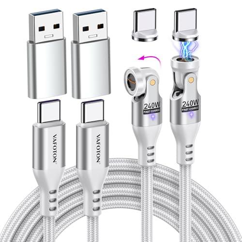 VAFOTON 240W対応 9pin マグネット 充電ケーブル1M+1.8M540度回転 1本2役...