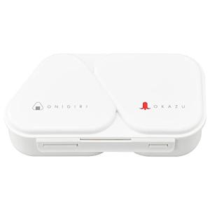OSK(オーエスケー) おにぎりランチケース 弁当箱 ホワイト 465ml 日本製 おにぎらず おかずも入る 電子レンジ対応 押し型付き シンプ｜kirelab-net
