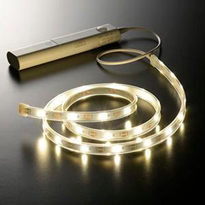 オーム(OHM) 電機 LEDテープライト 明暗+人感センサー付き 乾電池式 テープ長さ1m 白色LED ストリングライト フリーカット NIT｜kirelab-net