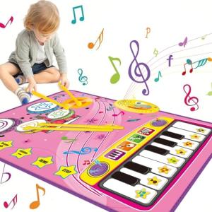 ピアノマット おもちゃ ドラムセット 子供 ピアノ 楽器 ミュージックマット 防水 滑り止め 折り畳み 5曲デモ 6種類楽器音 玩具 女の子 男｜kirelab-net