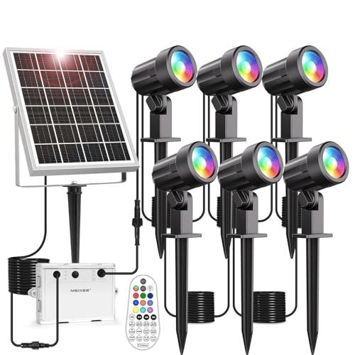 MEIKEE ソーラー ガーデンライト スポットライト RGB 屋外 LED雰囲気 庭園灯 RGB看...