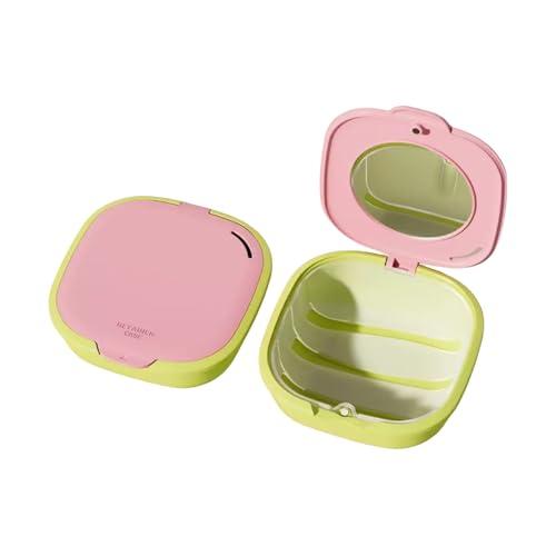 Youfo マウスピースケース おしゃれ 鏡付き 可愛い リテーナーケース コンパクト 部分入れ歯 ...