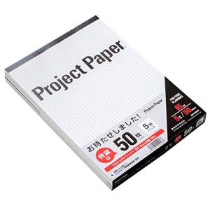 オキナ 方眼紙 プロジェクトペーパー B5 5mm方眼 50枚 5冊 PHB55P｜kirelab-net