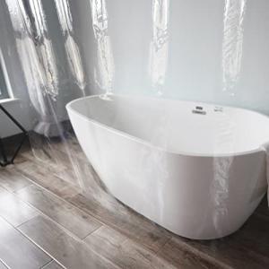 AooHome 防カビ シャワーカーテン 透明 180x180cm 防水 バスカーテン ロング丈 ユニットバス 浴室 間仕切り 大きめ クリア｜ルミナスエイト ヤフー店