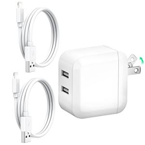 iphone 充電器 折り畳み式 2ポート 24W 1M 2本付き usb 充電器 iPhone 充電ケーブル スマホ充電器 携帯 コンセント｜kirelab-net
