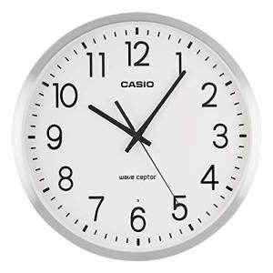 CASIO(カシオ) 掛け時計 電波時計 シルバー アナログ アルミ枠 夜間秒針停止 IQ-2100J-8JF｜kirelab-net