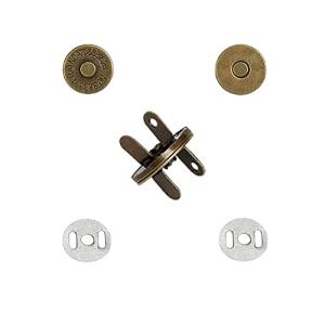 マグネットホックボタン 差し込み式 18mm 10組入り 磁気ボタン 薄型 レザークラフト カバン用 留め具 DIY 手芸 アンティークゴールド｜kirelab-net