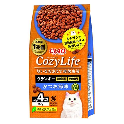 CIAO(チャオ) Cozy Life(コージーライフ) クランキー かつお節味 190g×4袋