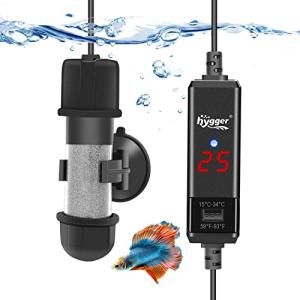 Hygger 水槽ヒーター 25W 石英防爆ガラス 温度調節 水中用ミニヒーター 吸盤付き 20-40L水槽に適用｜kirelab-net