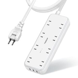 電源タップ usb付き 延長コード 3m 8個AC口 3USBポート テーブルタップ TESSAN タコ足配線 oaタップ 蛸足コンセント 雷ガ｜kirelab-net