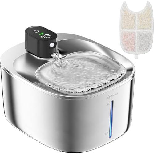 APD APETDOLA 猫 みずのみ器 自動給水器 コードレス 充電式 循環式 4L大容量 ステン...