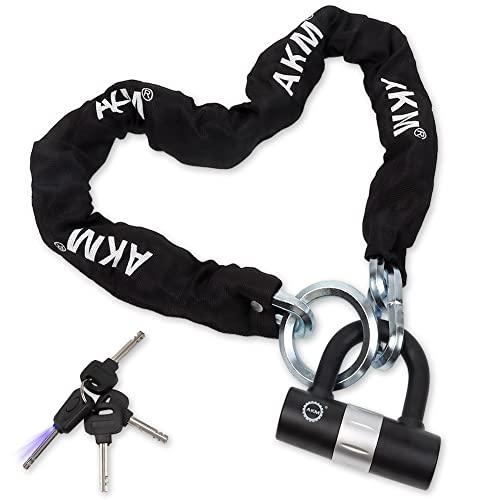 AKM バイクロック高い耐切断性極太チェーンロック φ(直径)12mm×1200mm U字ロック付き...