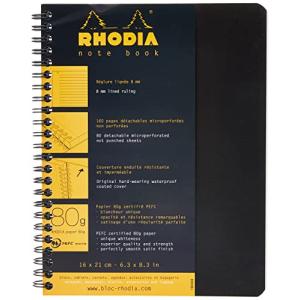 RHODIA(ロディア) ロディア ダブルリングノート A5 クラシック 160ページ 横罫 ミシン目入 ブラック cf193469｜kirelab-net