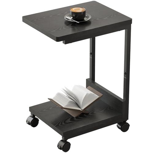 YeTom サイドテーブル キャスター付き ベッドサイドテーブル 可移動ベッドテーブル サイドワゴン...